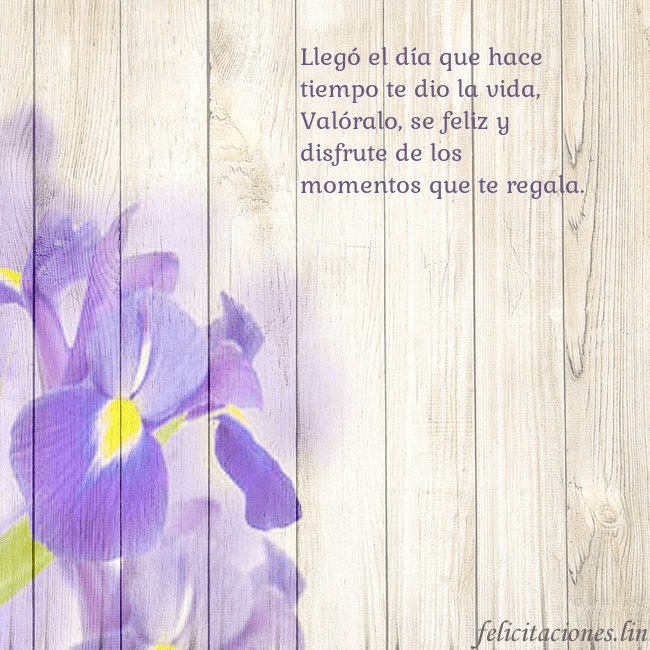 Tarjeta de cumpleaños con lirios