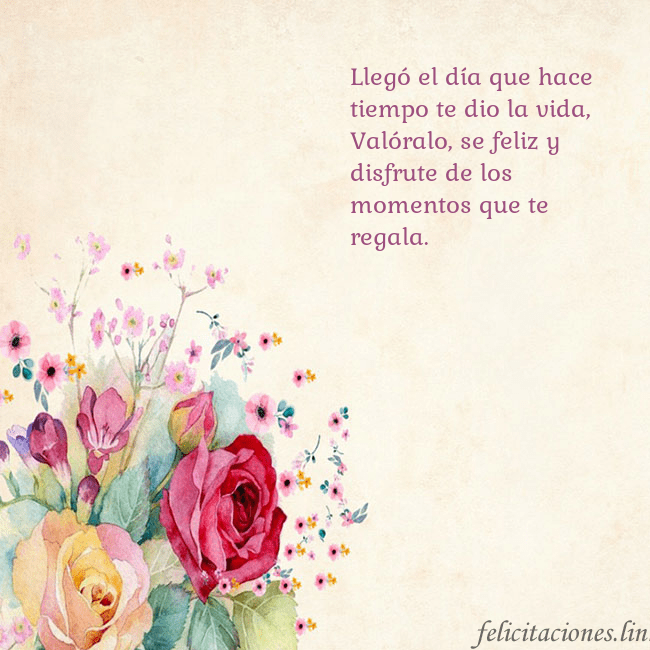 Tarjeta de cumpleaños con rosas pintadas en acuarela