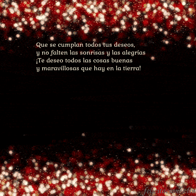 Postal animada intermitente negro-rojo Que se cumplan todos tus deseos,
y no falten las s Postal animada intermitente negro-rojo