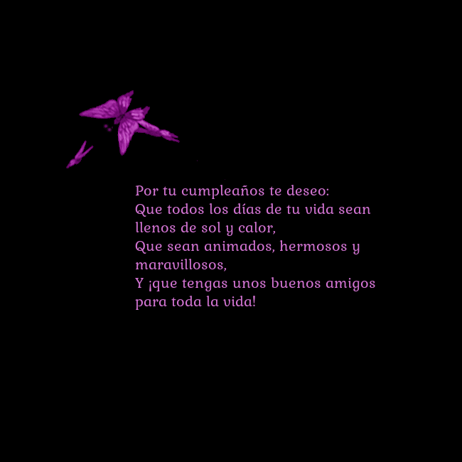 Tarjeta de cumpleaños con mariposas volando Por tu cumpleaños te deseo:
Que todos los días de Tarjeta de cumpleaños con mariposas volando
