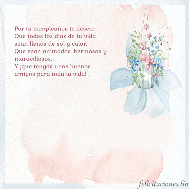 Tarjeta de cumpleaños con flores de acuarela