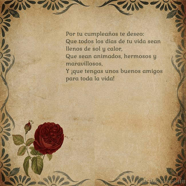 Postal vintage con una rosa