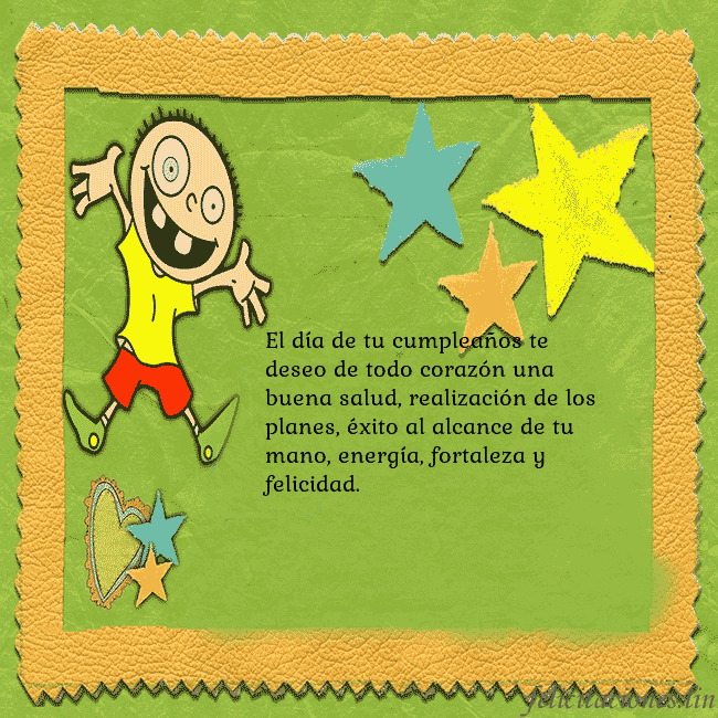 Tarjeta de cumpleaños con un chico divertido El día de tu cumpleaños te deseo de todo corazón u Tarjeta de cumpleaños con un chico divertido