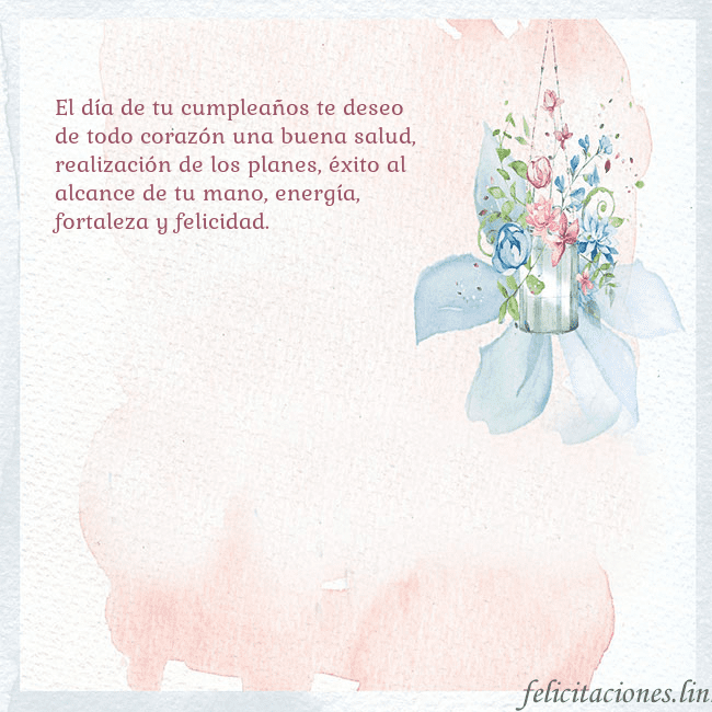 Tarjeta de cumpleaños con flores de acuarela