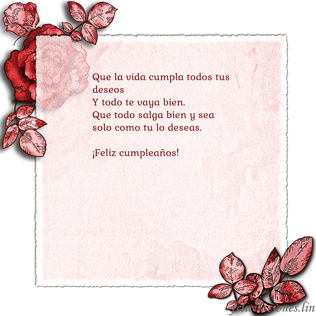 Tarjeta de cumpleaños vintage con rosas rojas Que la vida cumpla todos tus deseos
Y todo te vaya Tarjeta de cumpleaños vintage con rosas rojas