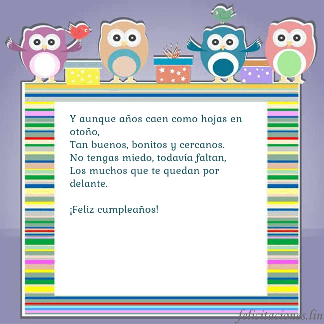 Tarjeta con búhos Y aunque años caen como hojas en otoño,
Tan buenos Tarjeta con búhos