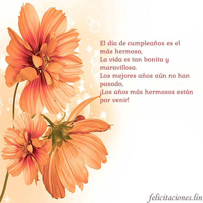 Tarjeta con flores naranjas El día de cumpleaños es el más hermoso,
La vida es Tarjeta con flores naranjas