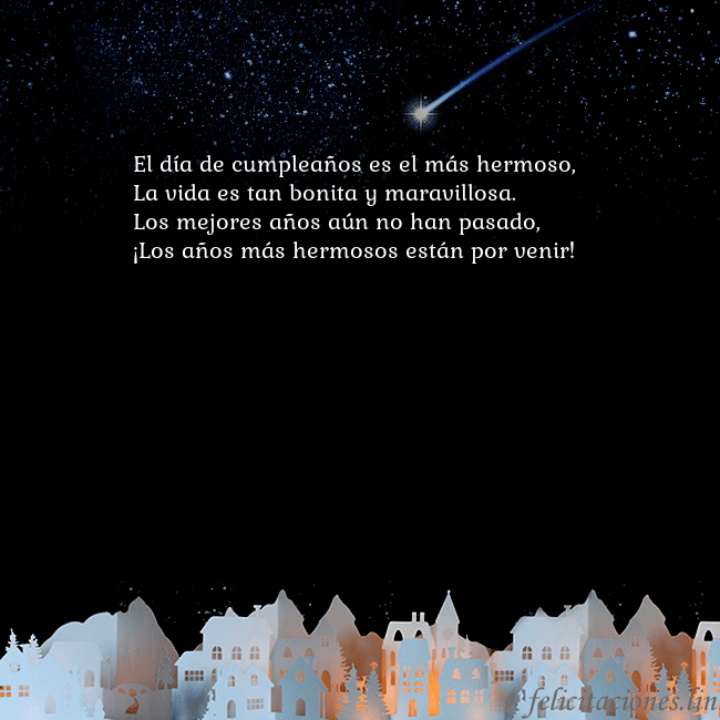 Tarjeta negra con un cometa El día de cumpleaños es el más hermoso,
La vida es Tarjeta negra con un cometa