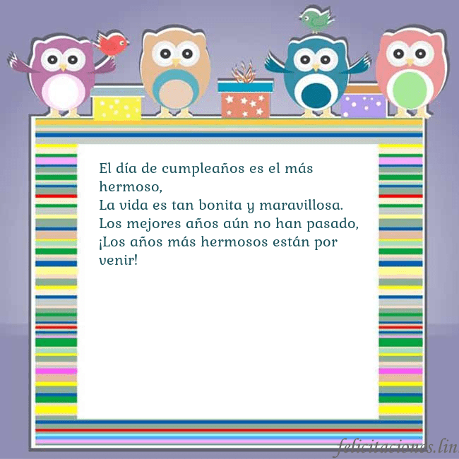 Tarjeta con búhos El día de cumpleaños es el más hermoso,
La vida es Tarjeta con búhos