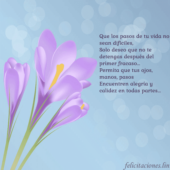 Tarjeta con crocus Que los pasos de tu vida no sean difíciles,
Solo d Tarjeta con crocus