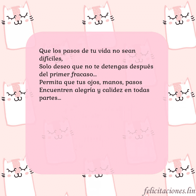 Tarjeta de cumpleaños rosa con gatos divertidos Que los pasos de tu vida no sean difíciles,
Solo d Tarjeta de cumpleaños rosa con gatos divertidos