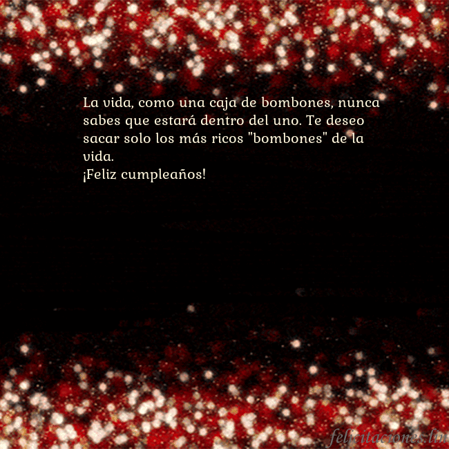 Postal animada intermitente negro-rojo La vida, como una caja de bombones, nunca sabes qu Postal animada intermitente negro-rojo