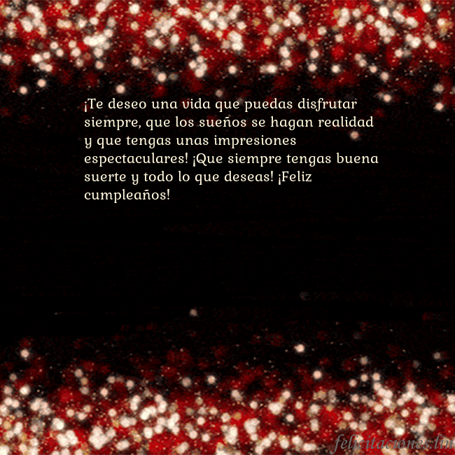 Postal animada intermitente negro-rojo ¡Te deseo una vida que puedas disfrutar siempre, q Postal animada intermitente negro-rojo