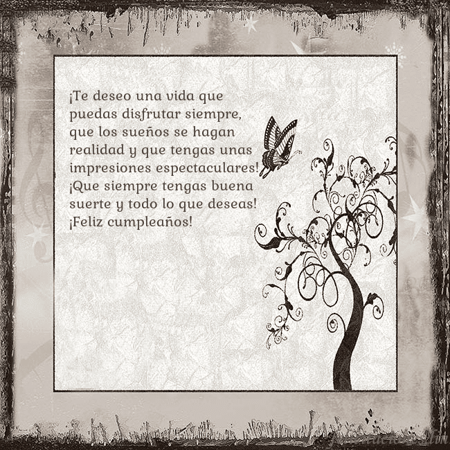 Tarjeta de cumpleaños nostálgica ¡Te deseo una vida que puedas disfrutar siempre, q Tarjeta de cumpleaños nostálgica