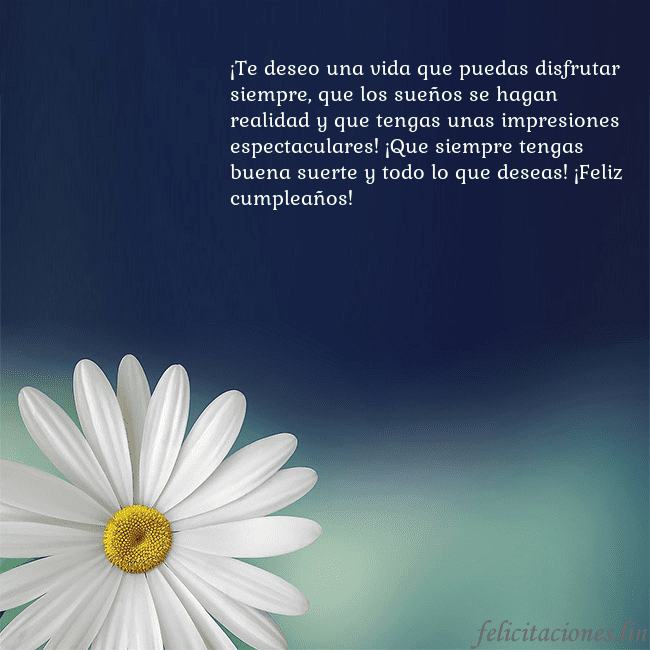 Postal con una gran margarita ¡Te deseo una vida que puedas disfrutar siempre, q Postal con una gran margarita