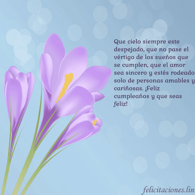 Tarjeta con crocus Que cielo siempre este despejado, que no pase el v Tarjeta con crocus