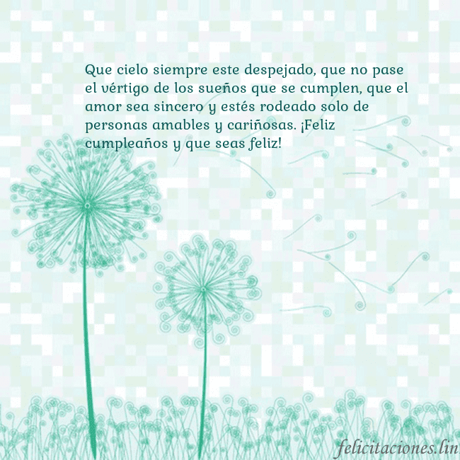 Tarjeta con dientes de león Que cielo siempre este despejado, que no pase el v Tarjeta con dientes de león