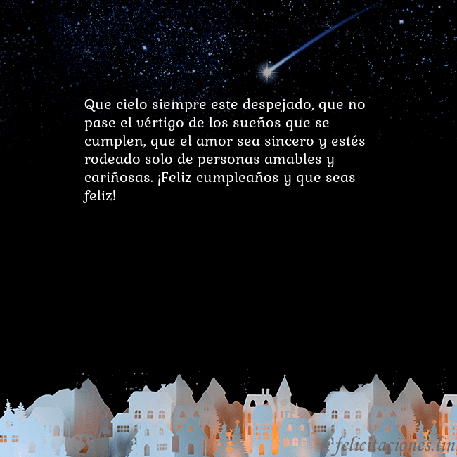 Tarjeta negra con un cometa Que cielo siempre este despejado, que no pase el v Tarjeta negra con un cometa