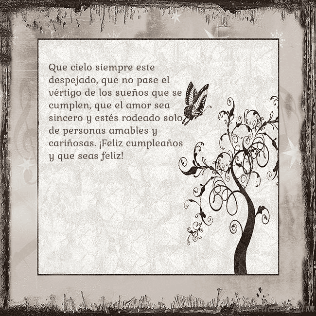 Tarjeta de cumpleaños nostálgica Que cielo siempre este despejado, que no pase el v Tarjeta de cumpleaños nostálgica