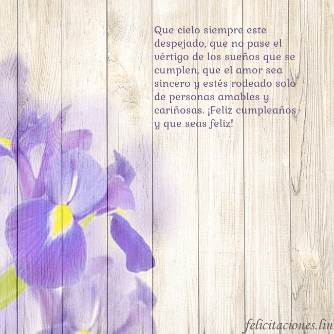 Tarjeta de cumpleaños con lirios