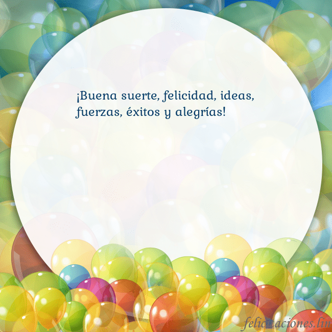 Tarjeta con muchos globos de colores