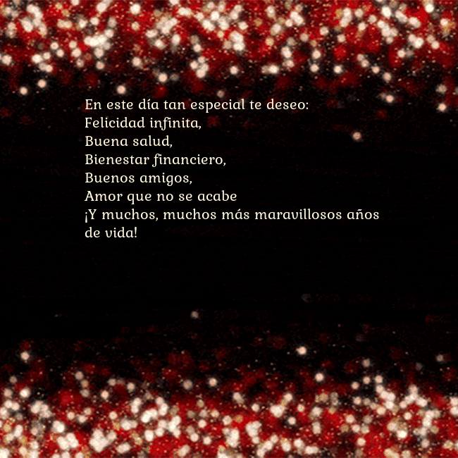 Postal animada intermitente negro-rojo En este día tan especial te deseo:
Felicidad infin Postal animada intermitente negro-rojo