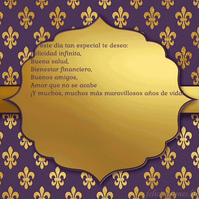 Tarjeta de cumpleaños de lujo púrpura En este día tan especial te deseo:
Felicidad infin Tarjeta de cumpleaños de lujo púrpura