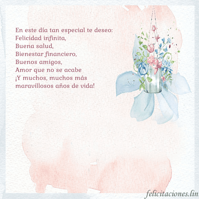 Tarjeta de cumpleaños con flores de acuarela