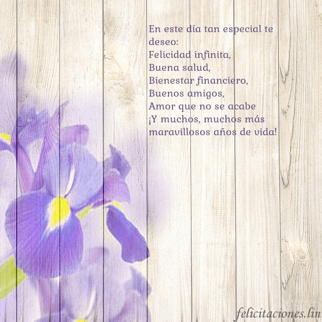 Tarjeta de cumpleaños con lirios