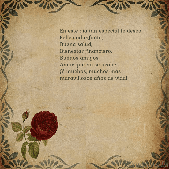 Postal vintage con una rosa