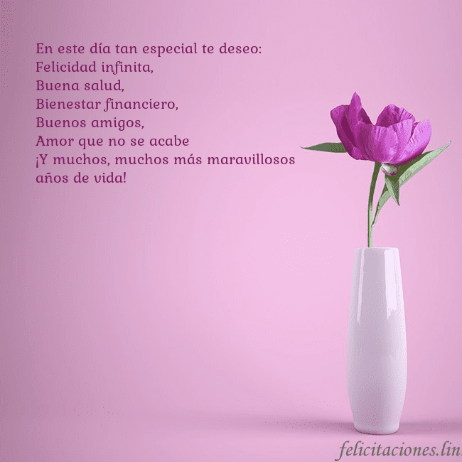 Postal electrónica con peonía en jarrón