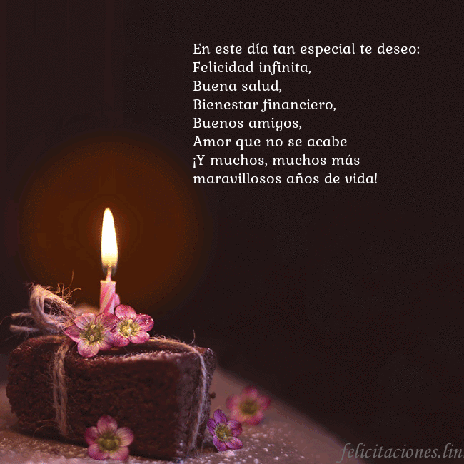 Postal animada: un pastel con una vela encendida