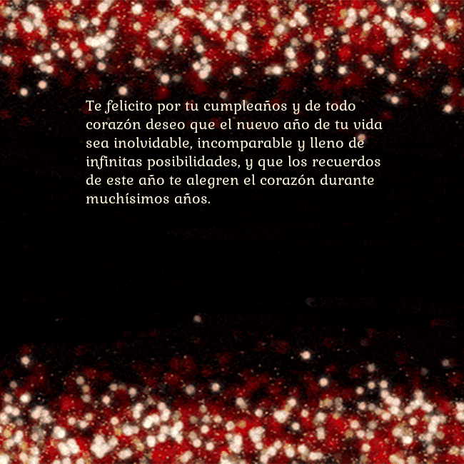 Postal animada intermitente negro-rojo Te felicito por tu cumpleaños y de todo corazón de Postal animada intermitente negro-rojo