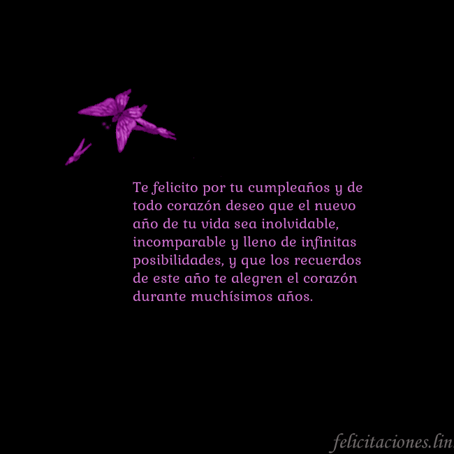 Tarjeta de cumpleaños con mariposas volando Te felicito por tu cumpleaños y de todo corazón de Tarjeta de cumpleaños con mariposas volando