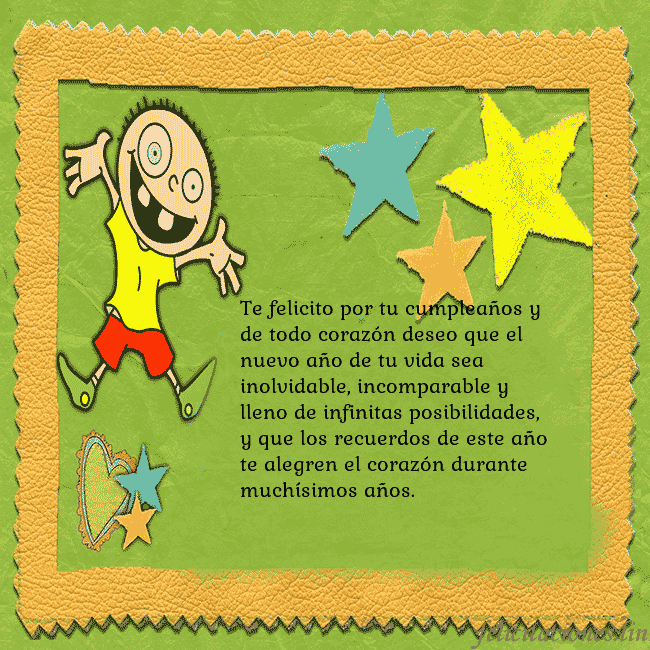 Tarjeta de cumpleaños con un chico divertido Te felicito por tu cumpleaños y de todo corazón de Tarjeta de cumpleaños con un chico divertido