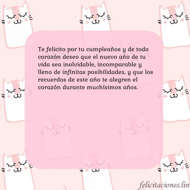 Tarjeta de cumpleaños rosa con gatos divertidos