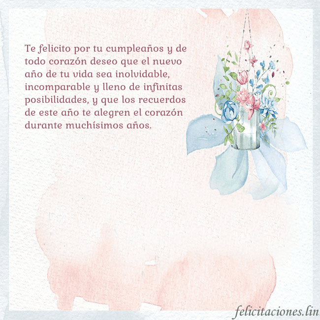 Tarjeta de cumpleaños con flores de acuarela