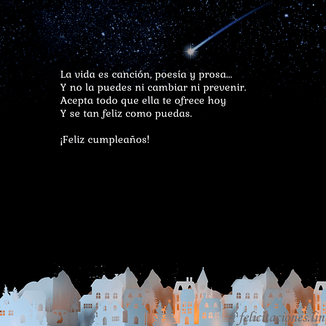 Tarjeta negra con un cometa La vida es canción, poesía y prosa...
Y no la pued Tarjeta negra con un cometa