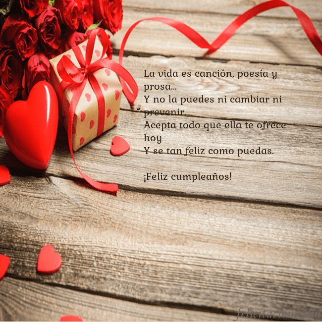 Tarjeta con con corazón rojo La vida es canción, poesía y prosa...
Y no la pued Tarjeta con con corazón rojo
