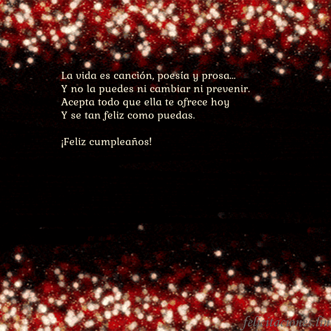 Postal animada intermitente negro-rojo La vida es canción, poesía y prosa...
Y no la pued Postal animada intermitente negro-rojo
