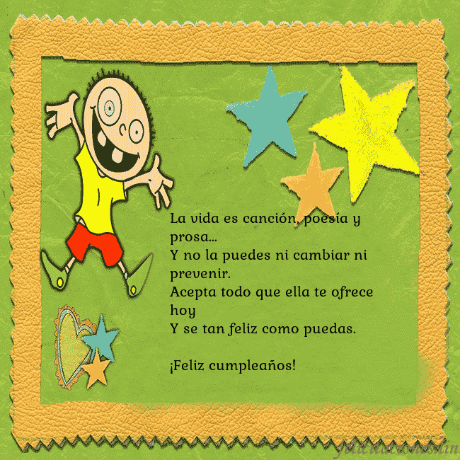 Tarjeta de cumpleaños con un chico divertido La vida es canción, poesía y prosa...
Y no la pued Tarjeta de cumpleaños con un chico divertido