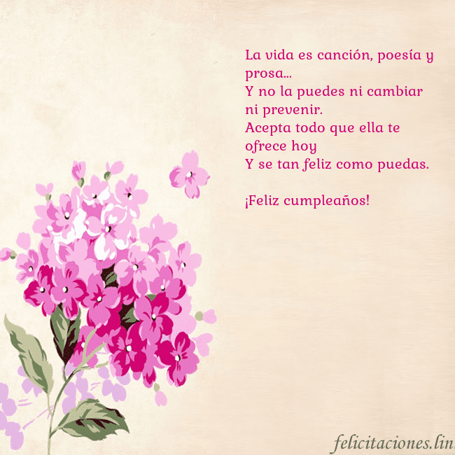 Tarjeta de cumpleaños con hortensias pintadas La vida es canción, poesía y prosa...
Y no la pued Tarjeta de cumpleaños con hortensias pintadas