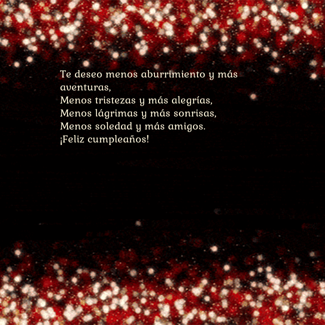 Postal animada intermitente negro-rojo Te deseo menos aburrimiento y más aventuras,
Menos Postal animada intermitente negro-rojo