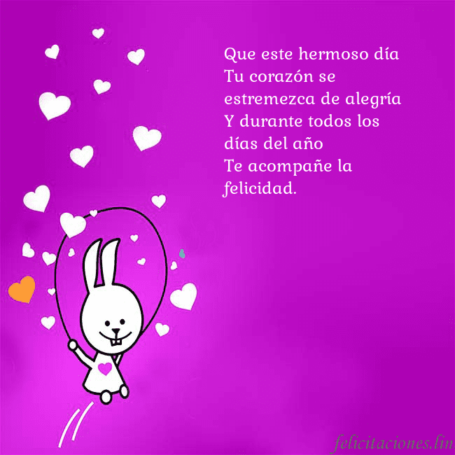 Tarjeta de cumpleaños con un gracioso conejito Que este hermoso día
Tu corazón se estremezca de Tarjeta de cumpleaños con un gracioso conejito