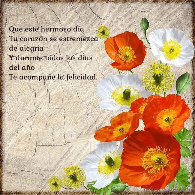 Tarjeta de cumpleaños con amapolas Que este hermoso día
Tu corazón se estremezca de Tarjeta de cumpleaños con amapolas