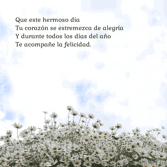 Tarjeta de cumpleaños con margaritas Que este hermoso día
Tu corazón se estremezca de Tarjeta de cumpleaños con margaritas
