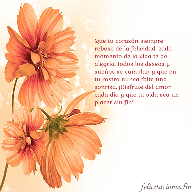 Tarjeta con flores naranjas