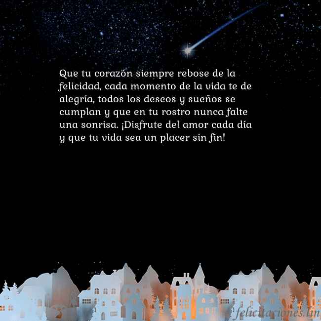 Tarjeta negra con un cometa Que tu corazón siempre rebose de la felicidad, cad Tarjeta negra con un cometa