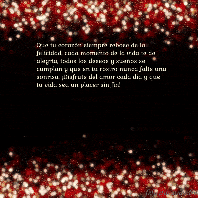 Postal animada intermitente negro-rojo Que tu corazón siempre rebose de la felicidad, cad Postal animada intermitente negro-rojo