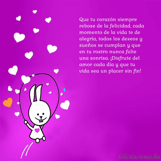 Tarjeta de cumpleaños con un gracioso conejito Que tu corazón siempre rebose de la felicidad, cad Tarjeta de cumpleaños con un gracioso conejito